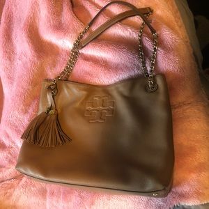 Tory Burch Brown Thea Chain Handbag